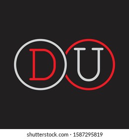 DU Initial letter linked circle capital monogram logo modern template