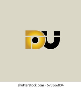 du initial letter linked lowercase logo. d and u vector template design.