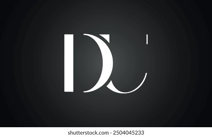 DU initial letter logo design. DU logo design vector in black background.