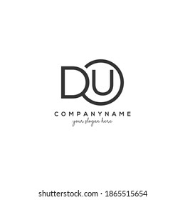 DU Initial letter logo inside circle shape inside rounded black monogram