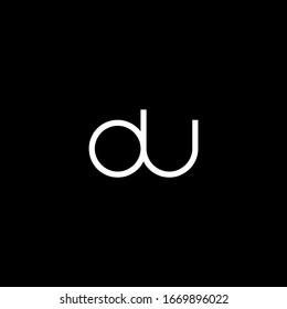 du initial letter round linked lowercase logo. d and u vector template design, modern design monogram