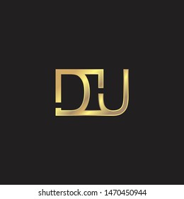 DU Initial logo Capital Letters Gold colors