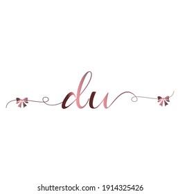 DU Initial logo handwriting modern luxury fashion