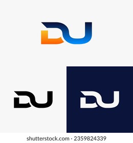 DU Initial Logo Letter with Colorful Gradient Style