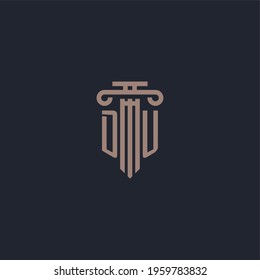 DU initial logo monogram with pillar style design for law firm and justice company