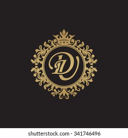 DU initial luxury ornament monogram logo