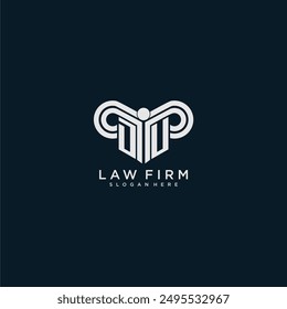 DU initial monogram logo lawfirm with pillar design