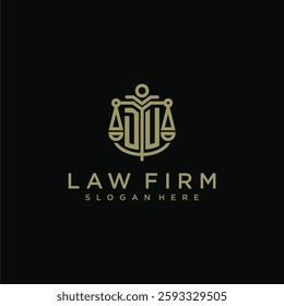 DU initial monogram logo for lawfirm with scale vector design