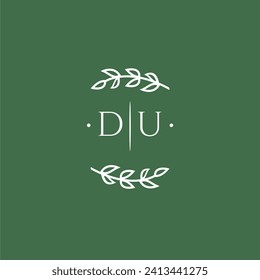 DU initial monogram wedding with creative design