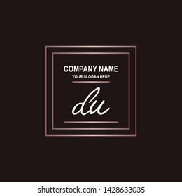 DU initial signature logo. handwriting logo template vector,