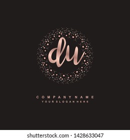 DU initial signature logo. handwriting logo template vector,