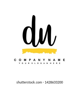 DU initial signature logo. handwriting logo template vector,