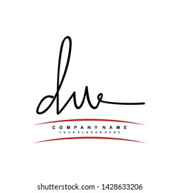 DU initial signature logo. handwriting logo template vector,