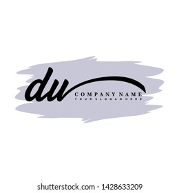 DU initial signature logo. handwriting logo template vector,