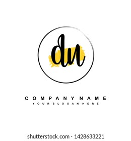 DU initial signature logo. handwriting logo template vector,