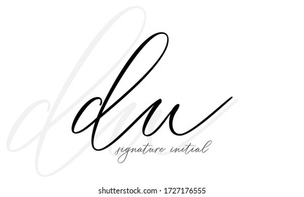 DU initial signature logo. handwriting logo template vector,
