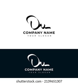 Du Diseño vectorial de logotipo de firma inicial