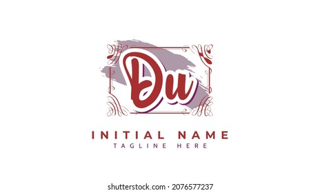 Du Initials, handwriting logo vector