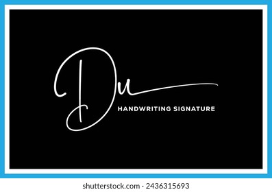 DU initials Handwriting signature logo. DU Hand drawn Calligraphy lettering Vector. DU letter real estate, beauty, photography letter logo design.