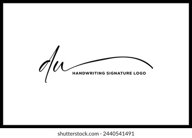 DU initials Handwriting signature logo. DU Hand drawn Calligraphy lettering Vector. DU letter real estate, beauty, photography letter logo design.