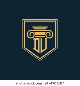 DU Initials Law Firm Logo Lawyer logo with creative law element