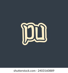 DU letter abstract monogram initial letter logo design