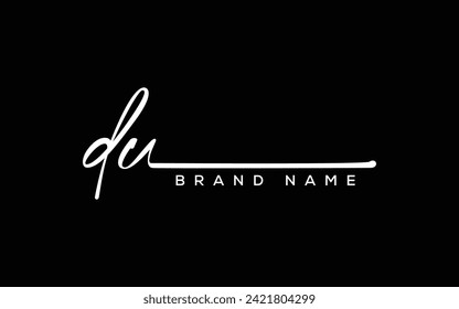 DU letter beauty handwriting vector logo. 