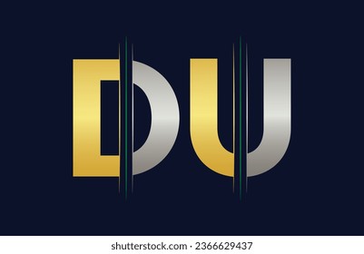 DU letter colorful logo in the circle. Vector Logo Illustration.