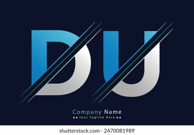 DU letter colorful logo in the circle. Vector Logo Illustration.