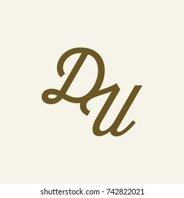 DU Letter creative square background 
