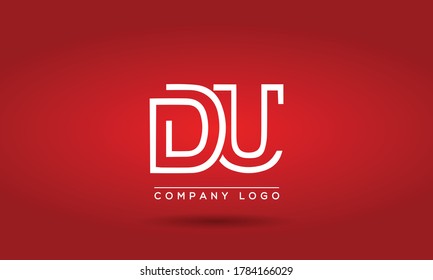 Diseño de carta DU Logotipo Logotipo Concepto de icono de logotipo e Ilustración de vectores de aspecto elegante clásico.