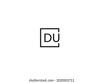 DU Letter Initial Logo Design Vector Illustration
