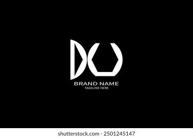 DU letter logo creative design. DU unique design. DU creative initials letter logo concept. DU letter logo design on black background.