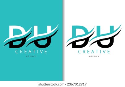 DU Letter Logo Design with Background and Creative company logo. Modern Lettering Fashion Design. Vector illustration