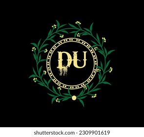  DU letter logo design with a circle shape. DU circle and cube shape logo design. DU monogram, business, real estate logo. DU Logo design with unique and simple design.