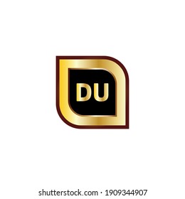 du letter logo with gold color