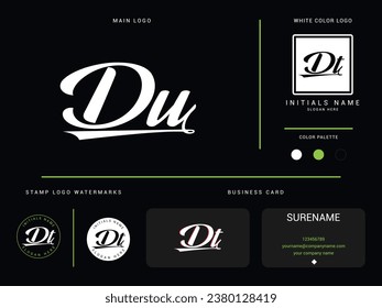 du, du letter logo, signature du luxury logo icon vector for finance or business