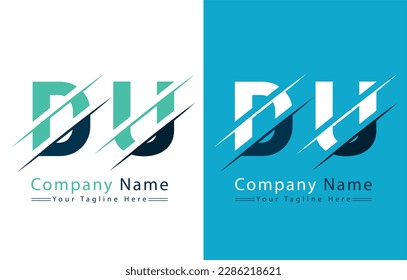 Elementos de plantilla de diseño de vectores de logotipos de letras DU