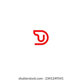 DU, DU letter minimalist logo design template.