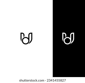 DU, DU letter minimalist logo design template.