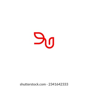 DU, DU letter minimalist logo design template.