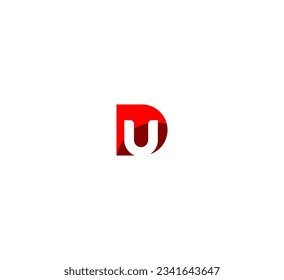 DU, DU letter minimalist logo design template.