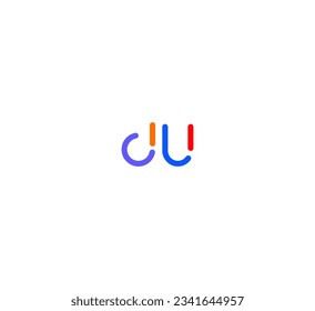 DU, DU letter minimalist logo design template.