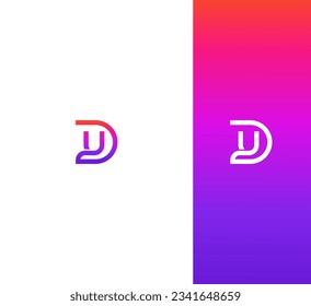 DU, DU letter minimalist logo design template.