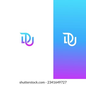 DU, DU letter minimalist logo design template.