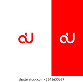 DU, DU letter minimalist logo design template.