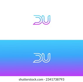 DU, DU letter minimalist logo design template.