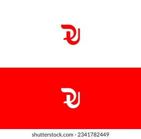 DU, DU letter minimalist logo design template.