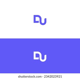 DU, DU letra modelo de diseño de logotipo minimalista.