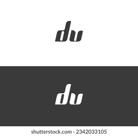 DU, DU letter minimalist logo design template.